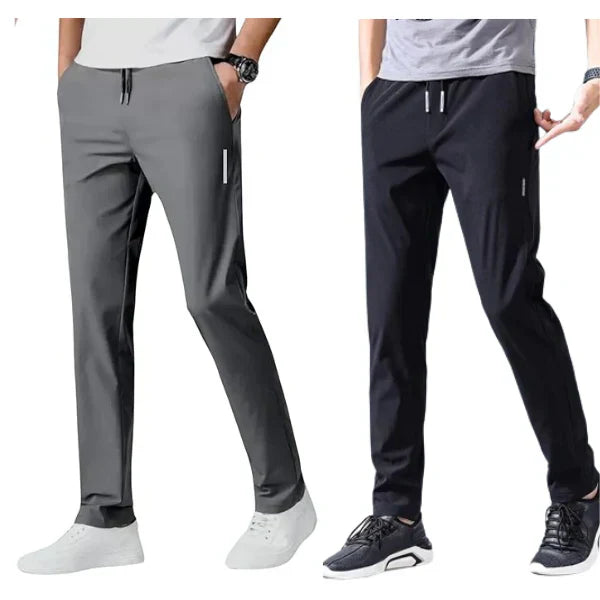 Pack of 3 Offer 😍 Men’s Premium-Quality Stretch Lycra Pants | Black, Blue & Grey Colors